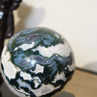 Large Moss Agate Sphere – 5 lbs | 112 mm