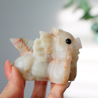 Green Onyx Baby Dragon Carving