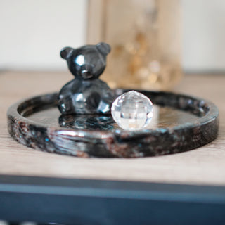 Astrophyllite Garnet Round Plate