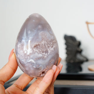 Pink Amethyst Egg with Natural Druzy Cavity