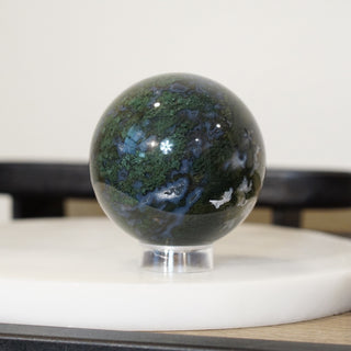 Moss Agate Sphere – 1lb 5.5oz | ~75mm