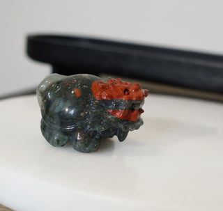 Bloodstone Dragon Turtle Carving