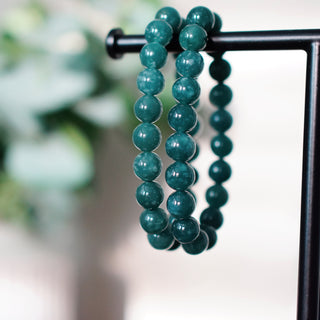 Blue Water Jade Bracelet – 10mm Beads