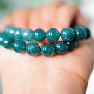 Blue Water Jade Bracelet – 10mm Beads