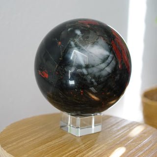 Large African Bloodstone sphere with pyrite inclusions