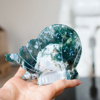 Moss Agate Butterfly Carving