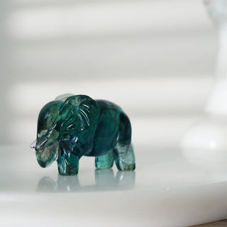 Fluorite Elephant Carving