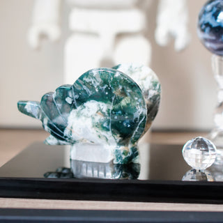 Moss Agate Butterfly Carving