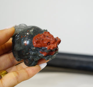 Bloodstone Dragon Turtle Carving