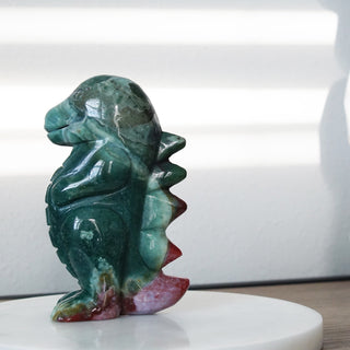 Green Ocean Jasper Dinosaur Carving