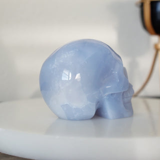 Blue chalcedony Skull