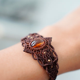 Handmade Macrame Amber Adjustable Bracelet