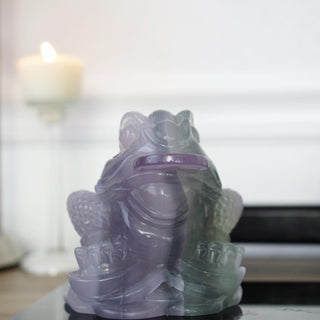Lavender Fluorite Money Toad Carving