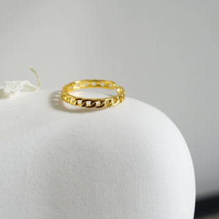.925 Sterling Silver Gold Plated adjustable Ring