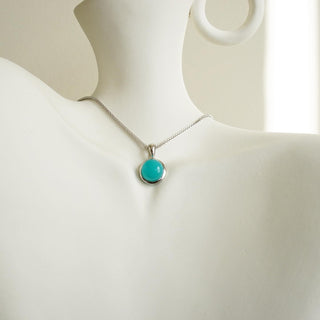 High Quality Amazonite.925 Sterling Silver Necklace