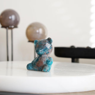 Blue Apatite Faceted Bear