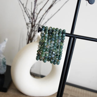 Moss Agate Beads bracelet ( 6mm)