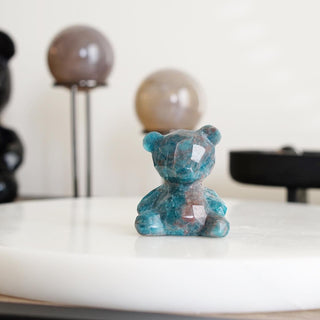 Blue Apatite Faceted Bear