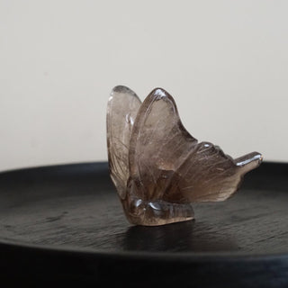 Smoky Quartz Butterfly Carving