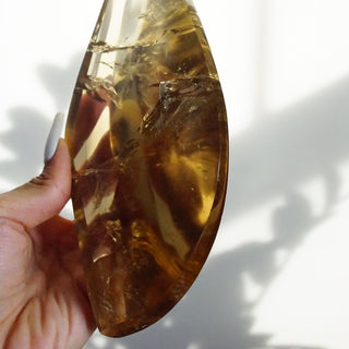 AAA quality Natural Honey Citrine Flame with golden stand