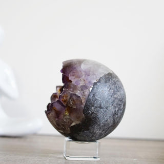 Rare Rutile Amethyst Geode Sphere