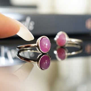 Ruby Sterling Silver 925 Adjustable Ring