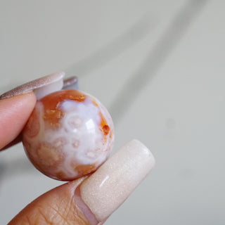 Pink Flower Agate Small Sphere