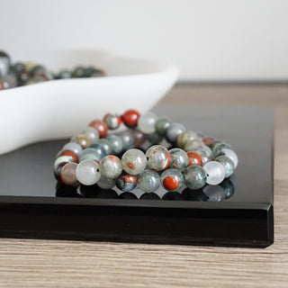 8 mm African Bloodstone beads bracelet