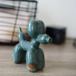 Polychrome Jasper Balloon dog carving